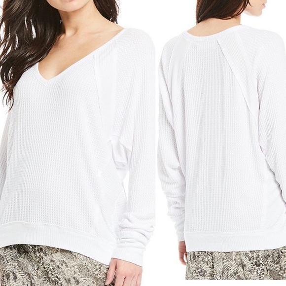 Free People Deep V-Neck Oversize Sweater - Picture 2 of 4